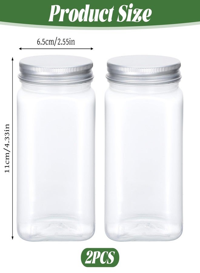 Alrhso 2 PCS Clear Jars with Lids Plastic Mason Jars 17 Oz Small Clear Candy Jar Storage Reusable Square Jar for Home, Kitchen, Oats, Dry Food, Snacks, Candy, Jam, Honey, Snacks, Food Storage - Image 2